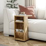 Hanah Home Mesa Auxiliar Rústica Escandinava Pino 30x40x63cm Tablero Melamina 18mm Patas Con Ruedas